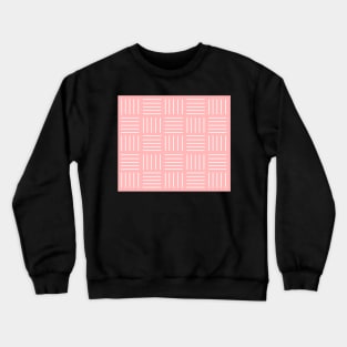 Abstract geometric pattern - strips - pink and white. Crewneck Sweatshirt